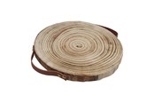 Artykuly Artystyczne & Rzemieslnicze - Playwood - Decoration Tree Disc Paulownia Wood with Leather Handles - sl1187
