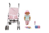 Lalki i akcesoria - Happy Friend Lotta Doll 30cm with Stroller Set - 504234