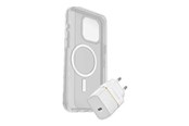 Telefon - Pokrowiec i etui - OtterBox KIT Apple iPhone 15 Pro Max (Symmetry Clear MagSafe / Premium Glass AM / EU USB-C Wall Charger 30W - white) - 78-81248