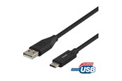 Kabel USB - Deltaco USB-C Cable - USB to 24 pin USB-C - 25 cm - USBC-1002