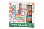 Zabawki dla niemowlat - PLAY Wooden Block Puzzle Animals 20pcs. - 40293
