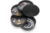 Inne srodki higieny osobistej - UNIQ Rotatable Round Jewelry Box with 4 Compartments – Black - 6844-1