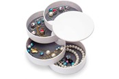 Inne srodki higieny osobistej - UNIQ Rotatable Round Jewelry Box with 4 Compartments – White - 6844