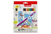 Kreatywne gry - Bruynzeel Kids Triple Coloured Pencils Set 12 - 60119012