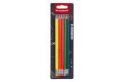 Kreatywne gry - Bruynzeel Graphite Pencil Set Neon 5 Hb Pencils with Eraser - 60211105