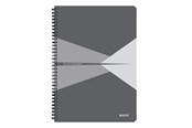 Zeszyty, notesy i formularze - Leitz Office Notebook A4 ruled wirebound with cardboard cover grey - 46481085