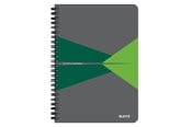 Zeszyty, notesy i formularze - Leitz Office Notebook A5 ruled wirebound with PP cover green - 44991055