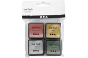Materialy hobbystyczne - Creativ Company - Stamping ink Gold/Lime Green/Christmas Red/Silver 4 pcs. - 285344