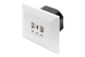 Kable - różne - DIGITUS DA-70618 - USB-outlet - 2 USB sockets 1 USB-C socket - RAL 9003 signal white - DA-70618