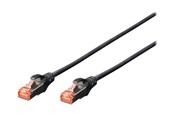 Kabel sieciowy - DIGITUS Professional patch cable - 25 cm - black - Czarny - 0.25m - DK-1644-0025-BL-10
