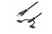 Kabel USB - StarTech.com 3.3ft USB Multi Charging Cable Lightning/Micro-USB/Type-C - USB cable kit - 1 m - RLTCUB1MBK
