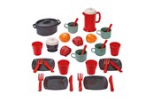 Zabawa w kuchnie i akcesoria - Ecoiffier 100% Chef Dining Set with Play Food 34 pieces. - 12603