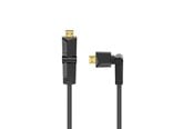 Kabel wyswietlacza - Hama HDMI Cable Ethernet Rotating Gold Black 3m - X1122111