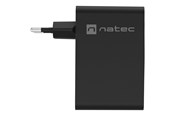 Telefon - Adapter i Ładowarka - Natec Ribera power adapter - GaN - USB 3 x USB-C - 100 Watt - NUC-2234