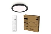Lampy - Philips AIO Ceiling Light with Remote (Round Black) – 24W Integrated LED Lamp with 3 step dimming - 929004738801