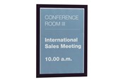 Konferencja i prezentacja - DURABLE Samoprzylepna ramka informacyjna z podnoszoną magnetyczną przednią stroną w formacie A5 do szybkiej i wygodnej wymiany informacji. - 487101