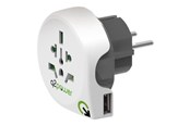 Kabel zasilajacy (zewnetrzny) - Q2Power - power connector adapter with USB charge adapter - power CEE 7/7 - 2USB-EU