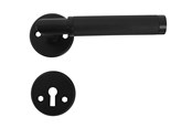 Wsporniki i zawiasy  - Home>it door handle knurled L-handle 19 mm. matte black - 13252