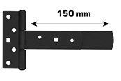 Wsporniki i zawiasy  - Home>it T-hinge matt black 150 x 30 mm zinc-coated carbon steel - 20501