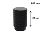 Wsporniki i zawiasy  - Home>it knurled slim furniture knob Ø17x26 mm matte black 2 pcs. - 21284