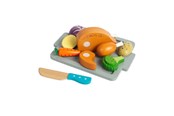 Zabawki drewniane - Bigjigs Wooden Roast Dinner Playset 12pcs. - 37043