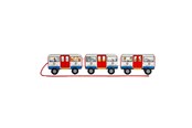 Zabawki dla niemowlat - Bigjigs Wooden London Pull Bus - 37047