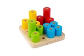 Zabawki drewniane - Bigjigs Wooden Wobbly Peg Board 17 pcs. - 37007