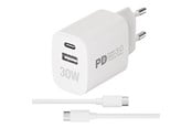 Telefon - Adapter i Ladowarka - Vivanco PR30W Dual Super Fast Charger Set - 64342