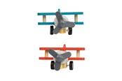 Zabawki drewniane - Bigjigs Wooden Pull Back Biplane Airplane - 36072