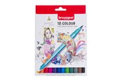 Przybory do pisania i rysowania - Bruynzeel Fineliner Brush Pens 12 pcs. - 60325012
