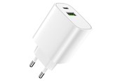 Telefon - Adapter i Ladowarka - Forever 20W USB-C PD & QC Wall Charger White - GSM113213