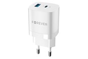 Telefon - Adapter i Ladowarka - Forever 33W USB-C PD & QC GaN Wall Charger White - GSM115405