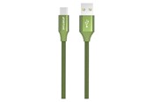 Kabel USB - GreyLime Braided USB-A to USB-C Cable Green 1 m - C21AC1M03