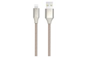 Kabel USB - GreyLime Braided USB-A to MFi Lightning Cable Beige 1 m - C21AL1M02