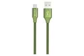 Kabel USB - GreyLime Braided USB-A to MFi Lightning Cable Green 1 m - C21AL1M03