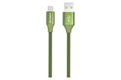 Kabel USB - GreyLime Braided USB-A to Micro USB Cable Green 1 m - C21AM1M03