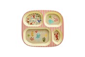 Zastawa stolowa - Rice - Melamine Kids 4 Room Plate - Coral Ocean Print - KIPL4-OCEI