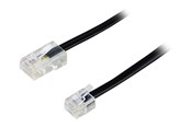 Kabel sieciowy - Deltaco DEL-1701S - phone cable - 1 m - black - Czarny - 1m - DEL-1701S
