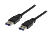 Kabel USB - Deltaco USB3-210 - USB cable - USB Type A to USB Type A - 1 m - USB3-210S