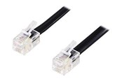 Kabel sieciowy - Deltaco IMP DEL-160M - phone cable - 10 m - black - Czarny - 10 meter - DEL-160M