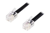 Kabel sieciowy - Deltaco phone cable - 5 m - black - Czarny - 5m - DEL-156-B