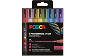 Przybory do pisania i rysowania - POSCA marker sæt PC-3M 8 ass. farver Glitter - 401661