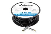 Kabel wyświetlacza - Lanberg HDMI cable with Ethernet - 100 m - CA-HDMI-20FB-1000-BK