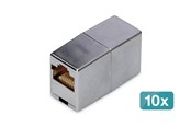 Kabel sieciowy - DIGITUS CAT 5e Modular Coupler (10-Pack) - Srebrny - DN-93901-10