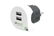 Kabel zasilajacy (zewnetrzny) - Q2Power 2-Port 24W USB-A Vægoplader - 3,300100