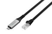 Kabel sieciowy - DIGITUS USB-C 3.2 Gen1 to RJ45 Adapter - 3m - Czarny - 3m - AK-300601-030-S