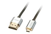 Kabel wyswietlacza - Lindy CROMO Slim High Speed HDMI to micro HDMI Cable with Ethernet - 41680