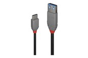 Kabel USB - Lindy Black Line - USB-C cable - 24 pin USB-C to USB Type A - 15 cm - 36895