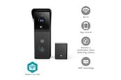 Inteligentny dom - Nedis SmartLife Video Doorphone Wi-Fi Battery 3MP Full HD 1296p Cloud Storage (option) / microSD (not included) IP44 With motion sensor Night vision Black - WIFICDP21BK