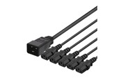 Kabel zasilajacy (wewnetrzny) - Deltaco - power splitter - IEC 60320 C20 to power IEC 60320 C13 - 1 m - DEL-113M
